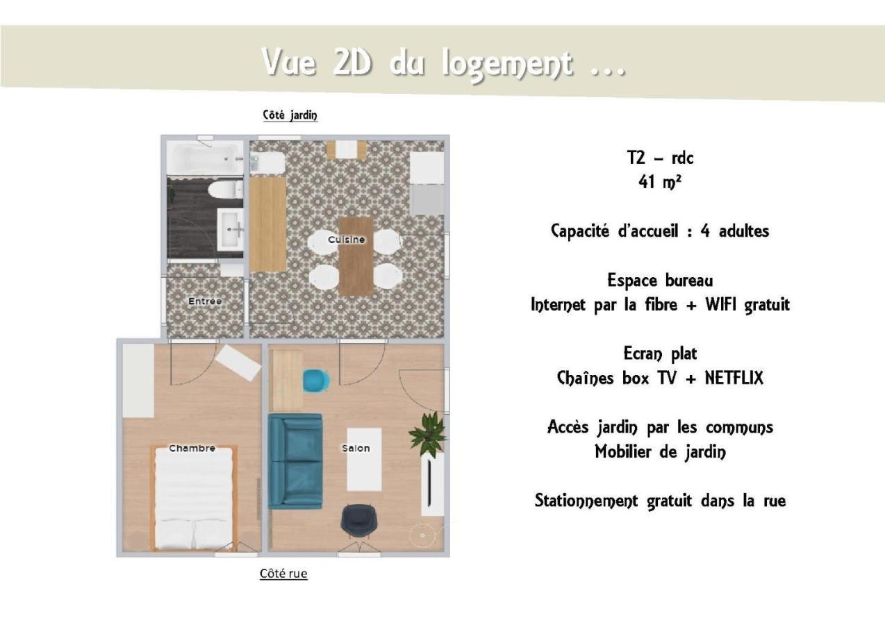 Le 62 - Spacieux T2 Avec Jardin, Parking & Tramway Grenoble Zewnętrze zdjęcie