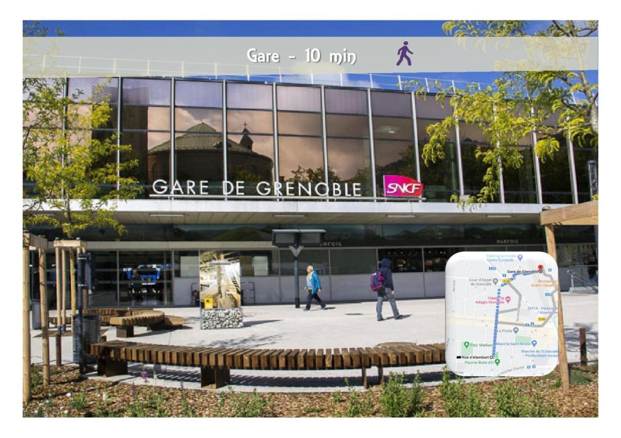 Le 62 - Spacieux T2 Avec Jardin, Parking & Tramway Grenoble Zewnętrze zdjęcie