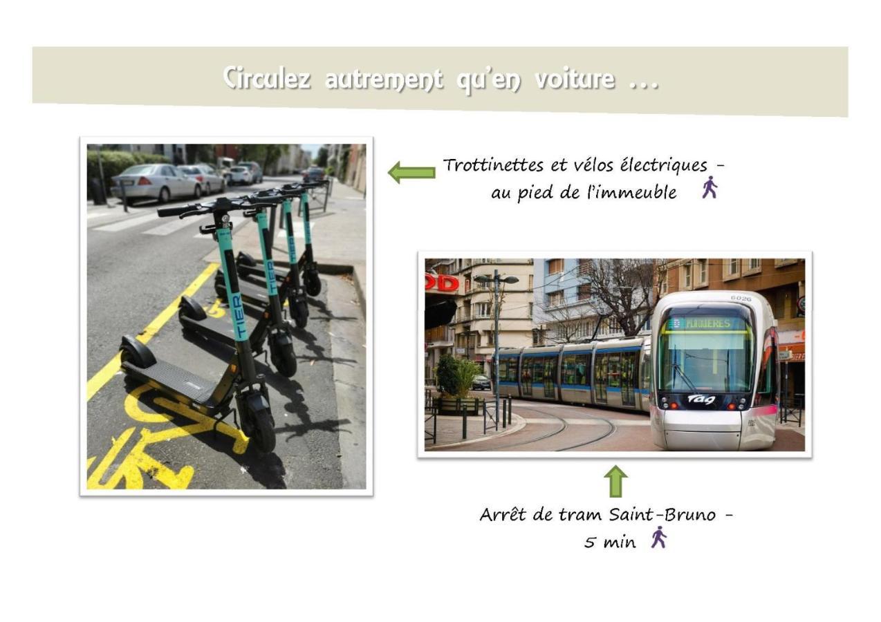 Le 62 - Spacieux T2 Avec Jardin, Parking & Tramway Grenoble Zewnętrze zdjęcie