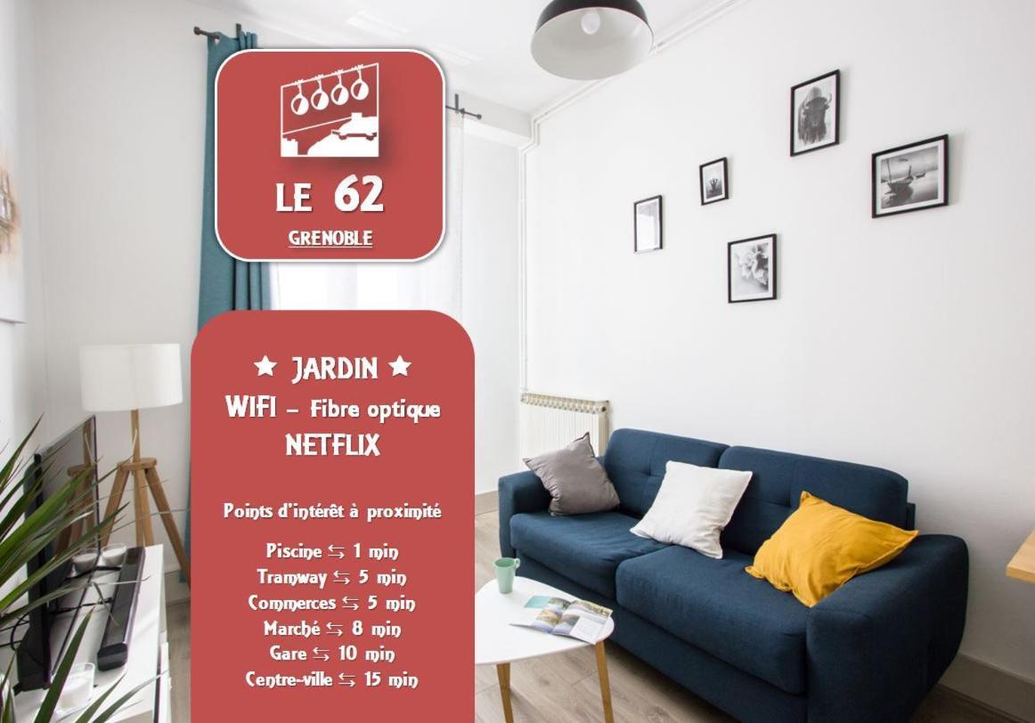 Le 62 - Spacieux T2 Avec Jardin, Parking & Tramway Grenoble Zewnętrze zdjęcie